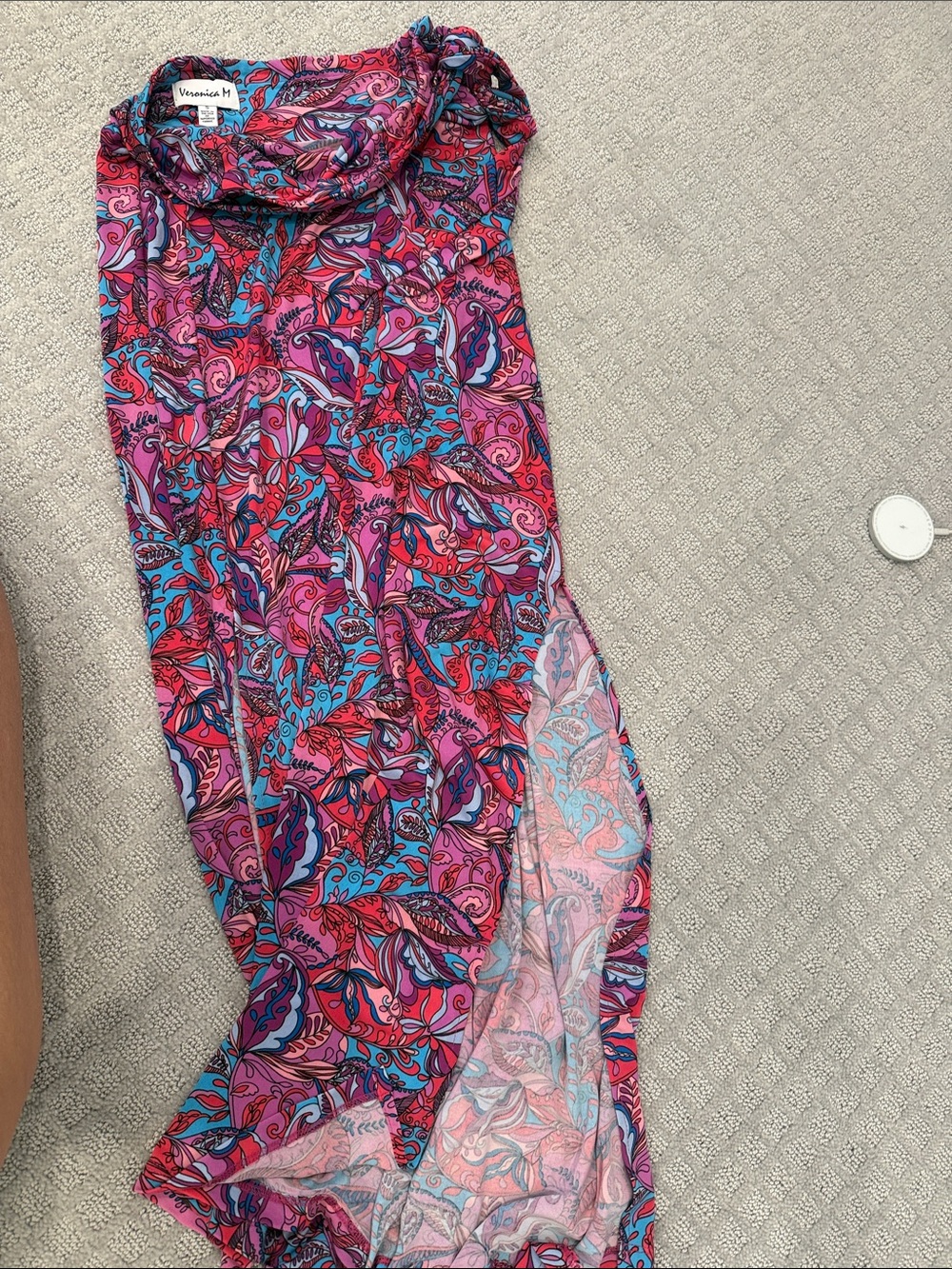 Veronica M Floral Paisley Maxi Skirt in Pink, Blue and Purple